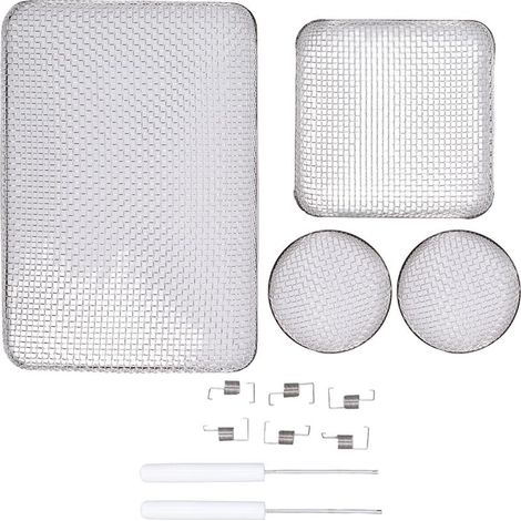 Ensemble de tamis à mailles pour camping-car, couvercle de ventilation en acier inoxydable, écrans de protection contre les insectes volants pour four avec attache à ressort. (1/5)