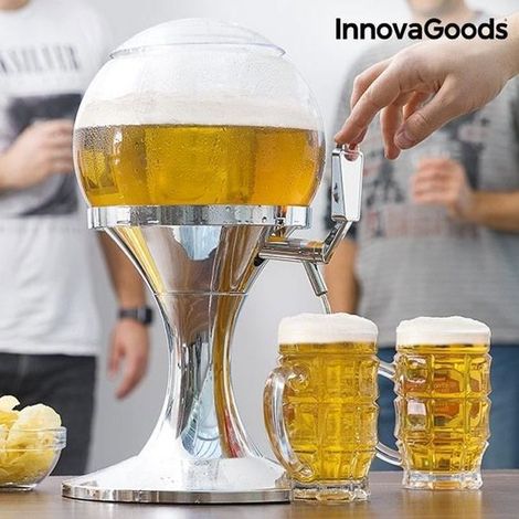 Distributeur de Boisson ou Girafe de Bière réfrigérant 3,5 L avec Bec verseur anti gouttes et réservoir à Glaçons (1/4)