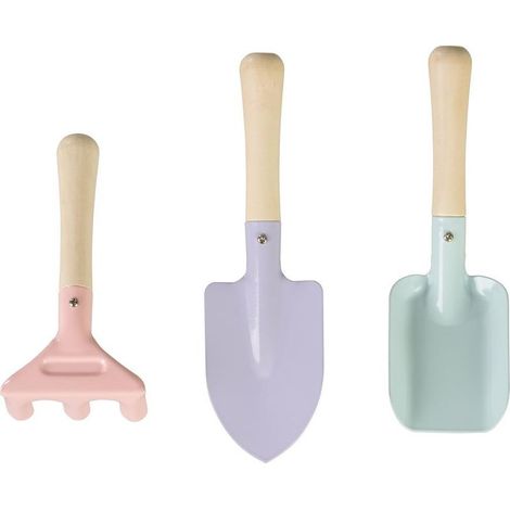 Werkzeugset Strend Pro, Garten, Kinder, 3-teilig, Holz + Stahl, Schaufel, Rechen und Spaten (1/2)