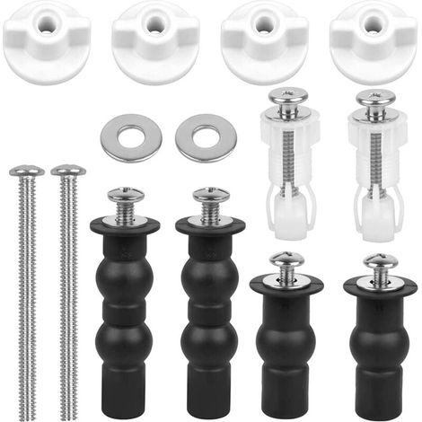 Abattant WC Fixations Charnières, vis d'Expansion pour Lunette de Toilette, Universelles Vis et Boulons pour Sièges de Toilette, pour Siège de Toilette (Kit de Fixation pour Toilettes 1) (1/4)