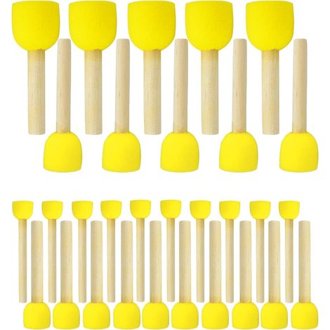 APEX Ensemble de 30 pinceaux ronds en éponge, pour le bricolage, la peinture, la céramique et les tampons artisanaux – 4 tailles différentes (de 4 cm à 1,5 cm) (1/5)