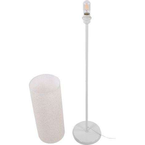 Moderne Stehlampe aus Stoff und Metall mit 2700K LED-Beleuchtung, geeignet für Schlafzimmer, Büro und Wohnzimmer. EU-Stecker 220V E27. (1/5)