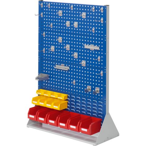 Kappes ®RasterPlan Stellwände doppelseitig Größe 4 - 6x Lochplatten 2x Schlitzplatten 1x Zubehörsortiment 42-teilig Enzianblau RAL 5010
