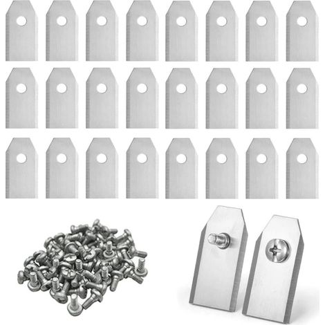 45er-Pack 0,75-mm-Mährobotermesser mit 30 Schrauben, kompatibel mit Husqvarna, Automower, Gardena (Silber)