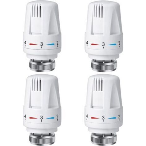 4 PCS Tête Thermostatique Radiateur, Tête Thermostat Radiateur TRV M30 x 1,5, Vanne Thermostatique Radiateur, Vannes de Radiateur de Radiateur pour Système de Chauffage pour Maison et Bureau