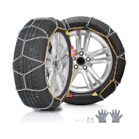 Chaînes à Neige 2PCs, Chaînes pour Pneus Antidérapantes, en Acier Allié au Manganèse, Conduite Sécuritaire, Accessoires d’Urgence pour Voitures, Camionnettes, SUV et Camions, Argentées (1/3)