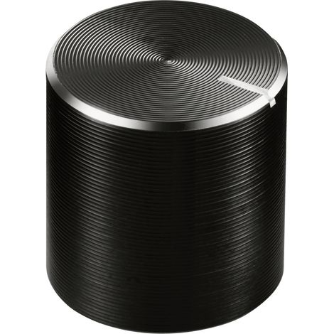 TRU COMPONENTS TC-11613916 Drehknopf mit Knopfmarkierung Schwarz (Ø x H) 13 mm x 13 mm Aluminium, P (1/4)