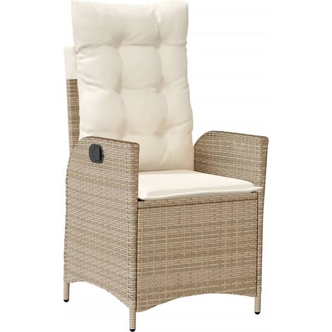 Maison Exclusive - Gartensessel mit Kissen Verstellbar Beige Poly
