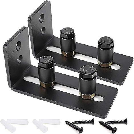 Roulettes de guidage au sol réglables pour porte coulissante de grange, noires, ultra-fluides et silencieuses, faciles à installer (2 roulettes), compatibles avec toutes les portes (lot de 2).