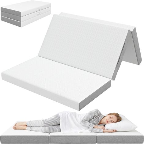 Matelas pliant 195 x 120 cm, 10 cm d'épaisseur, housse lavable, idéal pour les invités/le camping (1/5)