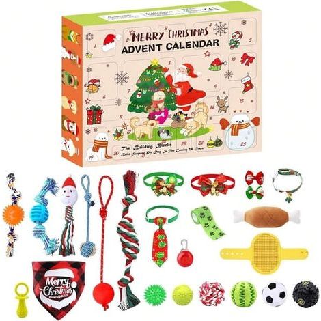 Calendrier de l'Avent pour animaux de compagnie, coffret cadeau de Noël et d'Halloween de 24 jours pour chiens et chats (1/5)