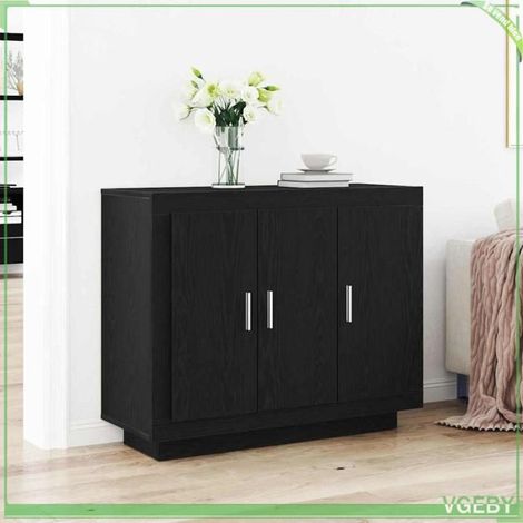 Buffet - ABI - Chêne noir - 3 portes - Bois d'ingénierie - 92 x 35 x 75 cm (1/5)