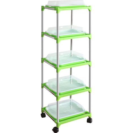 5 Layers Germinated Seed Tray Microgreens Kit Seed Germination Tray with Lid Wheat Grass Seeds Grower Storage Trays for Garden Kitchen Home (1/5)
