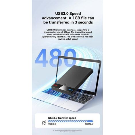 Boîtier pour Disque Dur 2,5 Pouces, Boîtier pour Disque Dur Externe 2,5 Pouces Micro-B USB 3.0, Périphérique de Stockage Portable HD (1/5)