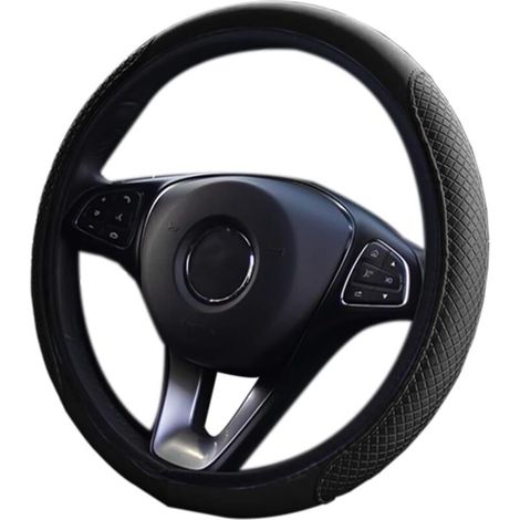 Housse de volant universelle, simili cuir respirant et antidérapant, microfibre, taille standard 38 cm, accessoires durables (1/5)