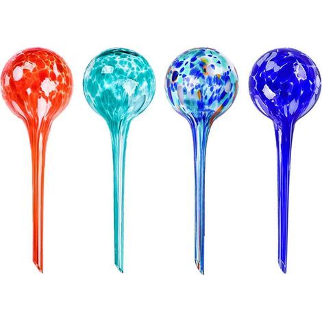 Lot de 4 Globes d'arrosage pour Plantes,arrosage Automatique,dispositifs d'arrosage pour Plantes en Verre coloré soufflé à la Main (1/5)