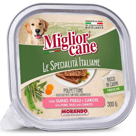 MIGLIOR CANE SPECIALITÀ PATE DA 300 GR SUINO PISELLI E CAROTE
