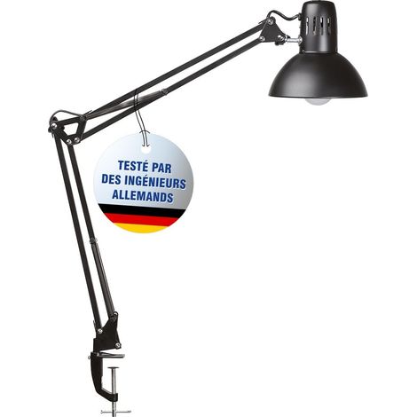 lampe de bureau en métal Lampe LED Lampe pince flexible pour le bureau et l'atelier éclairage à LED Lampe bureau sans ampoule Noir (1/5)