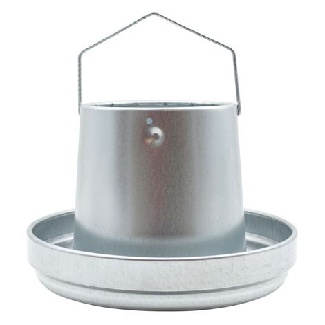 Tolva Chapa Galvanizada - Comedero para Aves de Corral - Con asa para colgar - 5 KG