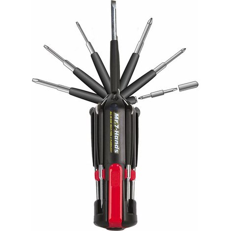 Apollo Tools Mr. DT1019 - Cacciaviti 8 in 1 con 7 mani, brevettato, con luce da lavoro (1/4)