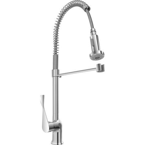 FERIDRAS MISCELATORE RUBINETTO LAVELLO CUCINA IN OTTONE CROMATO CANNA CON MOLLA (1/4)