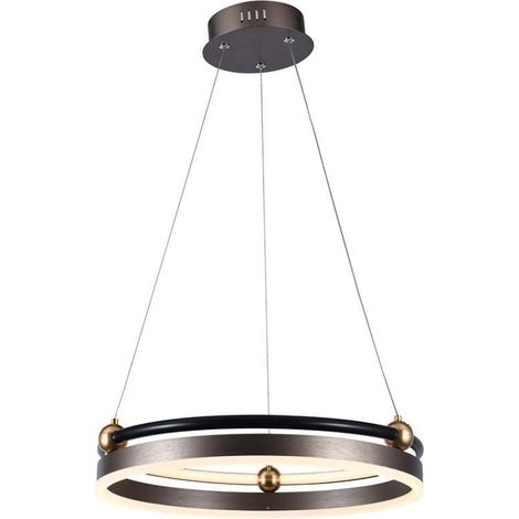 V-TAC Lampadario LED a Sospensione Circolare 20W in Metallo Colore Caffè d: 42.5cm h: 110cm Bianco Caldo (1/5)