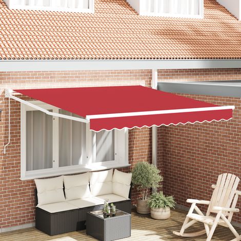 Manuelle Einziehbare Markise Rot 300x250 cm vidaXL492893 (1/5)