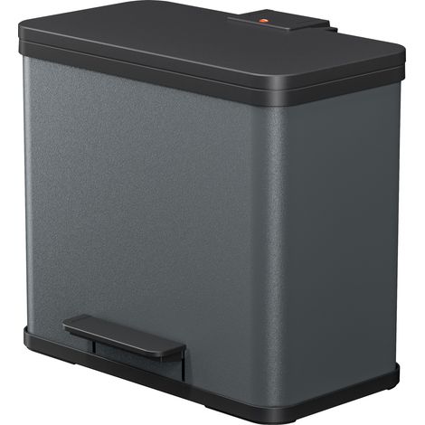 Hailo Eco duo L, Mülltrenner, 2 x 14 Liter, Dunkelgrau