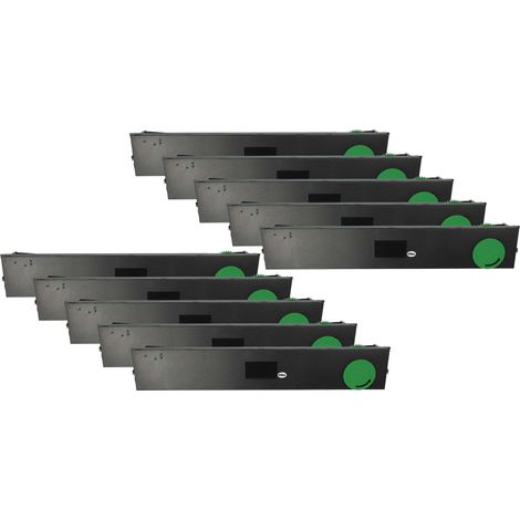 vhbw 10x Ribbon Cartridge compatible with Tally T5023, T5023+, BP 3000, STAR Dot Matrix, Receipt Printer - Black Ink Ribbon