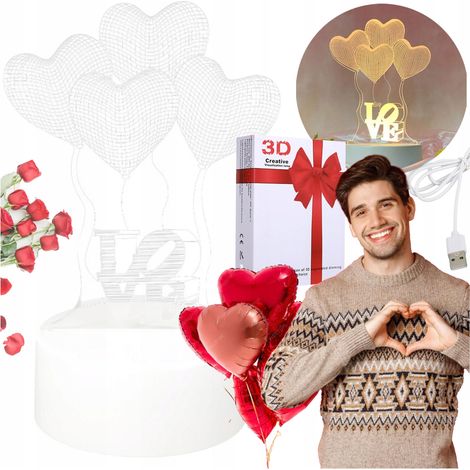 Valentinstagsgeschenk für sie, USB-Lampe mit der Aufschrift „Liebe“, 3 Modi (1/5)