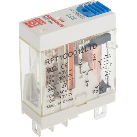 RS PRO Relais sans accrochage 1 RT, bobine 12V c.c. Enfichable 530mW ( Prix pour 1 ) (1/2)