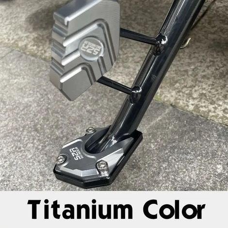 (Couleur titane, 1 jeu) UE125 Plaque de béquille latérale, accessoire moto, extension de béquille latérale, en aluminium CNC, compatible avec Benelli TRK 502 2017-2018 maxpower (1/4)