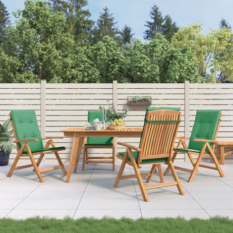 Gartenstühle mit Kissen 4 Stk. Massivholz Teak (1/5)