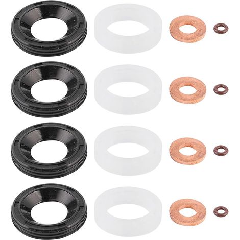 Lntyq 16 Pcs Kit de Joint Injecteur 1.6 HDI, Rondelle D'étanchéité D'injecteur Diesel Remplacement Compatible avec Citroen, Peugeot Accessoires Universels d'Huile D'injecteur(1982A0)