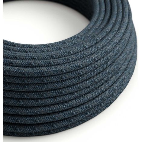 Creative-Cables Cavo elettrico in tessuto, 2 x 0,75 mm², 1 m, Blu Mirage RX10, Rotondo, effetto seta, Made in Italy