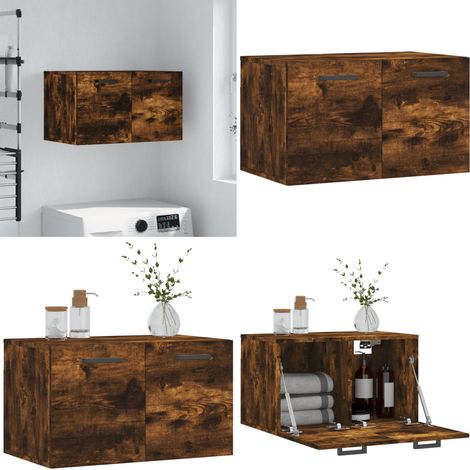 Wandschrank Räuchereiche 60x36,5x35 cm Holzwerkstoff - Wandschrank - Holzschrank - Aufbewahrungsraum - Regal - Wohnzimmermöbel - Home & Living (1/5)