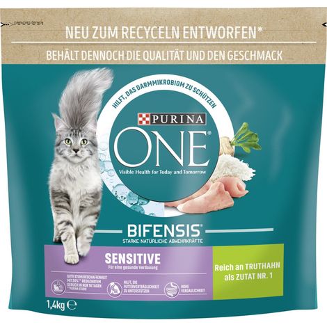 Purina One Katzenfutter Sensitive reich an Truthahn 1,4 kg (1/3)