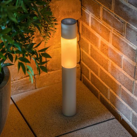 esotec Solar ALU-Standleuchte Pole Light bernsteinfarbene LED H=50cm Akku 103304