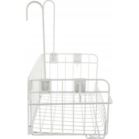 Cesta Colgante Metal Blanco Baño Cocina (1/4)
