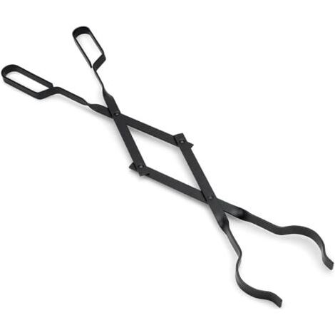 Pince à cheminée 66cm avec poignées À toute épreuve pince à feu Intérieur Poêle à bois Fer forgé pince pour feu De plein air Pince à bûches de bois pour Feu de camp Foyer Outils (1/5)