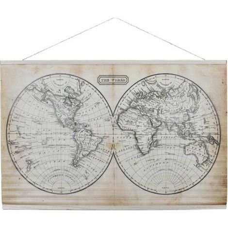 Décoration Murale à Suspendre "Mappemonde" 110cm Noir