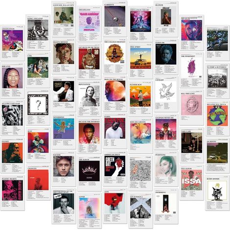 Lot de 50 affiches murales de 10,2 x 15,2 cm, kit de collage mural pour décoration de chambre - couverture d'album, musique, groupe, poster mural pour chambre à coucher, adolescents, cadeaux (1/5)
