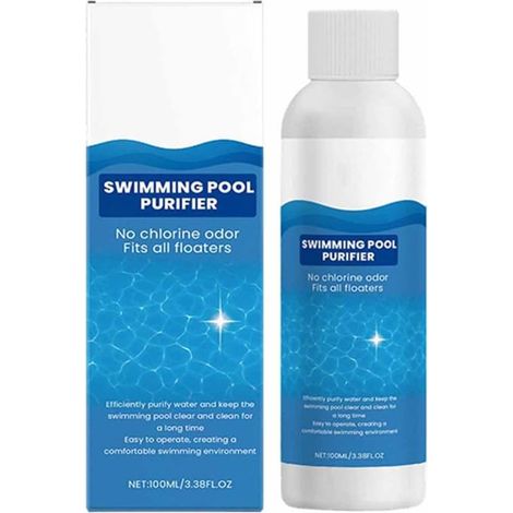 Liquide de nettoyage pour eau de piscine, purificateur de piscine, purificateur de piscine, convient pour piscines, jacuzzi, spa, piscine hors sol et pataugeoires (2) (1/5)