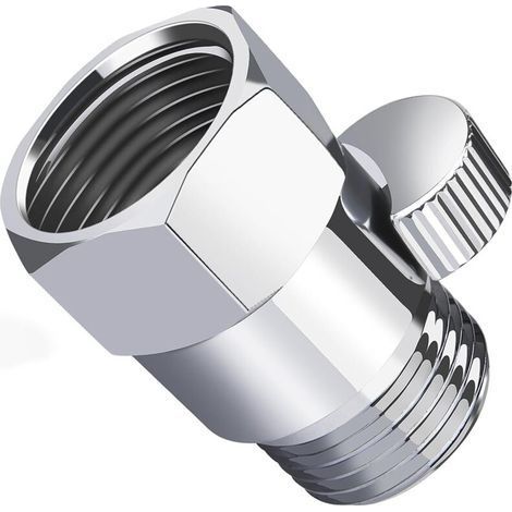 Brass Shower Flow Control Valve (Chrome Plated): Shower Head Shut-Off Valve (Female and Male), Water Flow Control Valves, for Handheld Shower Head or Bi Sprayer (1/5)