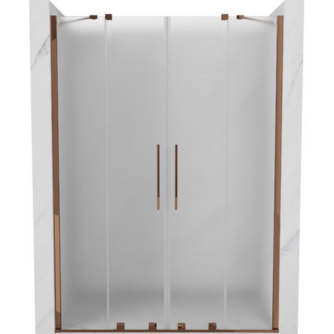 Mexen Velar Duo porte doccia scorrevoli 140 cm, ghiaccio, oro rosa - 871-140-000-32-60 (1/5)