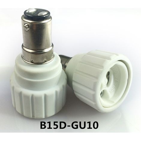 En stock : douilles et adaptateurs B15D vers GU10, en PBT ignifugé, test de vieillissement CE. (1/5)