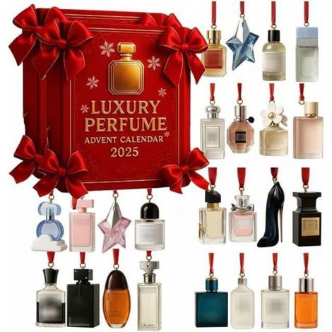 BLOC EPHEMERIDE,Calendrier de l'Avent 2025 avec parfum de luxe,24 jours de parfums ornements en acrylique,compte à rebours variées