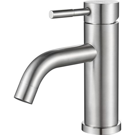 Einloch-Waschtischarmatur, Einhebel-Waschtischarmatur aus gebürstetem Nickel, moderne Edelstahl-Waschtischarmatur für den gewerblichen Bereich (ohne Ablaufgarnitur)