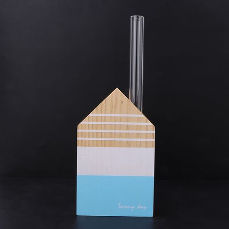 Support de Tubes à Fleurs en Bois Rustique - Décoration Minimaliste pour Bureau ou Maison (TT-06) (1/4)