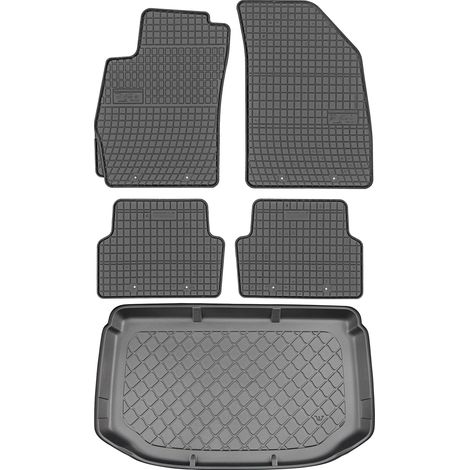 Chevrolet Aveo III T300 Hatchback de 06.2011 a 2014. Juego de alfombrillas de goma para coche y alfombrilla para maletero.
